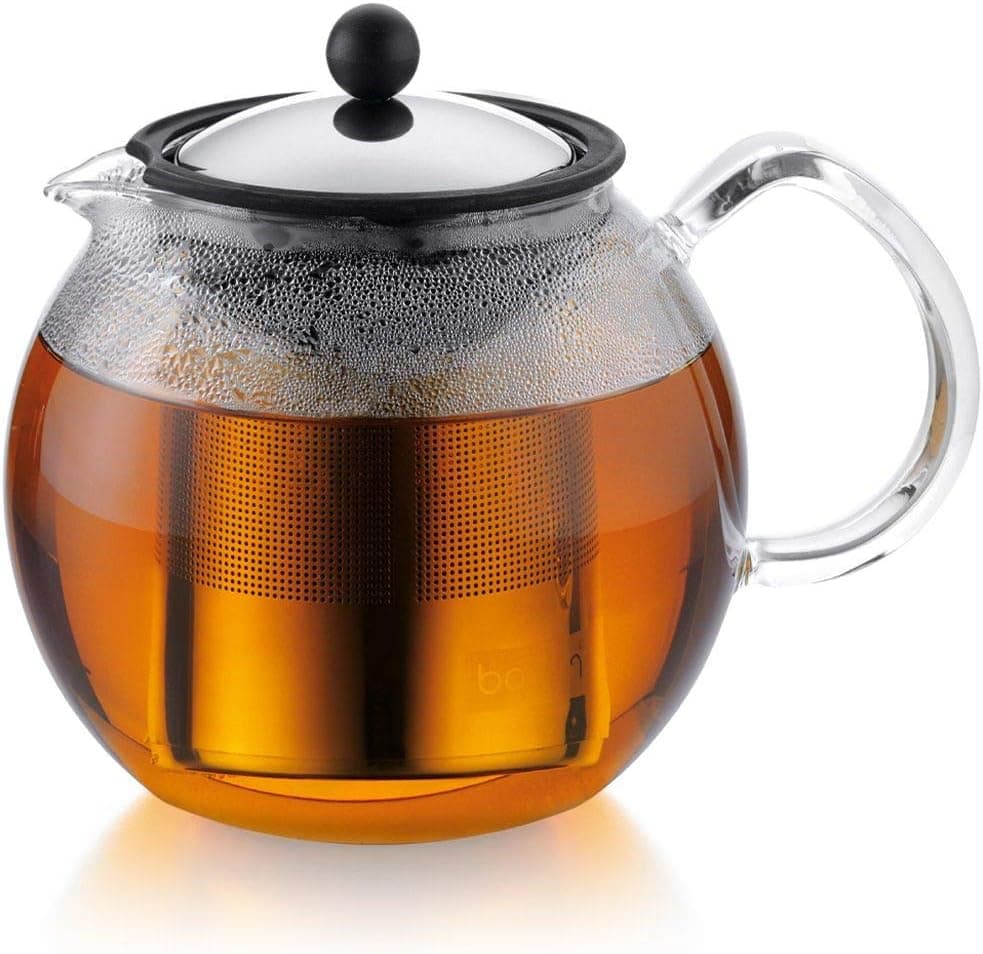 Bodum Assam Glass Tea Press with Stainless Steel Filter and Lid, 1.5-Liter